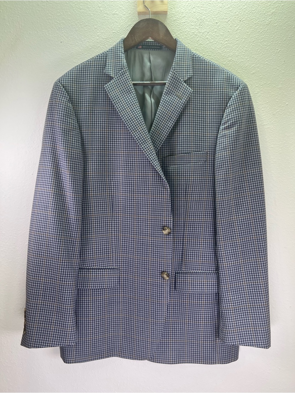 Hart Schaffner Marx Blue and Gray Checked Sport Coat